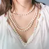 Amazon Hot Sale European Handmade Multilayers Freshwater Pearl Statement Necklaces Ethnic Imitation Pearl Resin Beads Necklace
