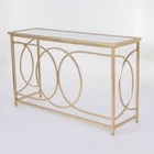 Chinese Cheap Gold Slim Modern Hallway Metal Mirrored Console Table