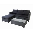 Living Room Sofa Furniture Comfortable Leisure Outdoor 3pcs Rattan Corner Sofa Sets Furniture