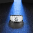 925 sterling silver jewelry white gold plated men moissanite ring engagement