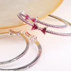 Fuli Luxury Ruby Jewelry Platinum Plated Silver Big Black Nano Hoop Earring For Ladies