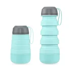 Durable heat resistant portable cheap easy packing folding silicone sport water bottle