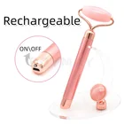 Beauty New Product 2 In 1 Kit Wholesale Private Label Korea Face Vibrator Jade Pink Rose24k Gold Facial Energy Beauty Bar