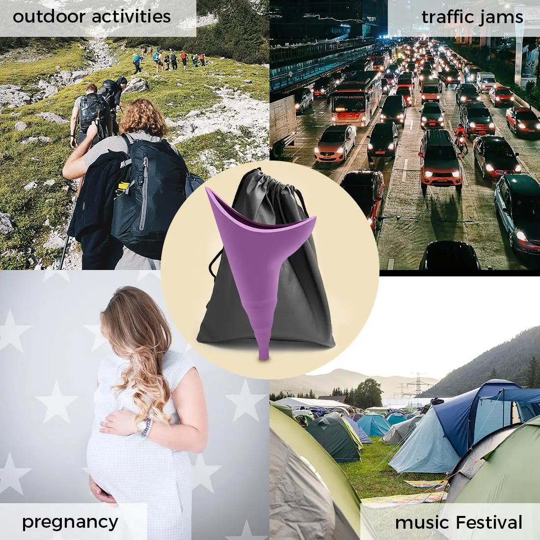 wholesale travel camping outdoor standing pee reusable silicone