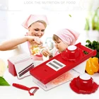 Vegetable Best Use 7-in-1 Red Kitchen Fruit And Vegetable Slicing And Shredder Big Stable Box Grater