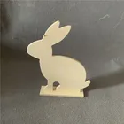 Cutout Unfinished Wood rabbit stand Easter Kids Decor Spring table stand