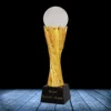 Factory unique design ball crystal golden resin trophy
