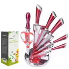 Top Grade High Temperature Paint Handle 8pcs Stainless Steel Royal Kitchen Block Knife Set