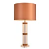 Malaysia creative round fabric leather clear crystal silver metal high end e27 lamp holder children led table light
