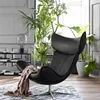 new style black pu leather living room chair set armchair modern chaise swivel teak lounge chair