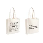 06-12 OZ canvas fashion tote custom long handle print logo cotton bag
