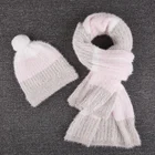 100% customizable acrylic fibre designer neck scarf hat set for women girl