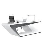 Modern Computer Reception White Furniture Luxury Table Office Desk ,corians stone Boss Use Computer Writing Table