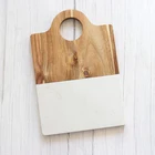 Marble and Acacia Wooden Handcrafted Marble Cutting Board Cheese Board Chopping Board
