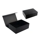 Custom logo small luxury folding black matte packaging paper magnet close box