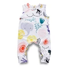 Newborn toddler baby cute print romper floral Sleeveless jumpsuits playsuit summer baby clothing