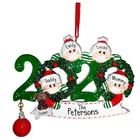 Family 2020 Amazon Christmas Decorations DIY Christmas Ornaments Survivor Family With Facemask