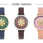 Women Leather Watch Custom Luxurious Simple Geometric Pattern Women Wristwatch Leather Strap Watch