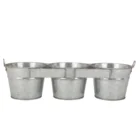 Galvanized Metal Pot Decorative Mini Flower Set 3