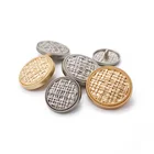 Custom fancy round shape 20mm/25mm shank sweater coat sewing metal buttons