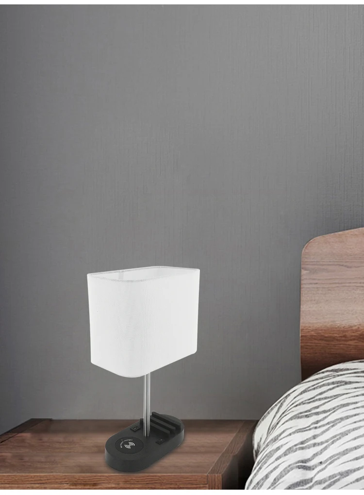 Wholesale Nordic Modern Decoration Bedroom LED Metal Fabric Table Lamp