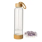 BPA Free Borosilicate Glass Crystal Glass Water Bottle Custom Logo Drinking