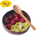 LOGO Free Fancy Natural 550ML Bowl Vegan Friendly Cereal Salads Desserts Organic Bowl Coconut with Spoon