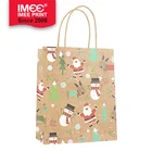 IMEE Cute recycled cheap brown kraft gift shopping paper bag with handle