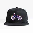 Custom embroidery logo 5 panel snapback sport cap black