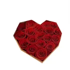 china suppliers new products real touch roses wholesale eternal forever preserved roses in diamond heart shape box