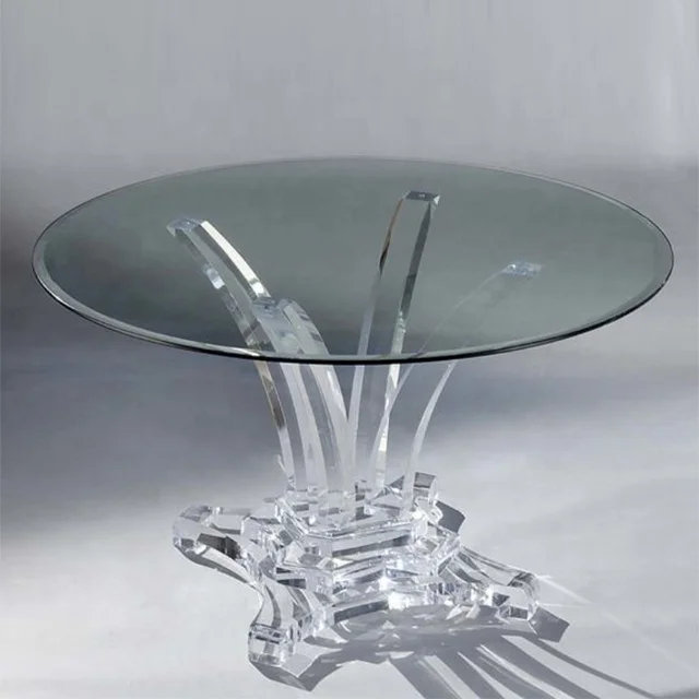 Акриловый прозрачный круглый обеденный стол для продажи