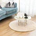 Custom Design Luxury Brown High Quality Round Living Room Shaggy Soft Carpet