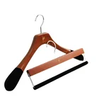 High class wooden suits and coat hanger with shoulder anti slip velvet