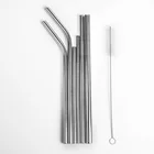 Metal Eco Friendly Reusable Oblique 316 Red & Green Colorful Straight Stainless Steel Straw 8mm LFGB