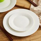 all types round square pure white ceramic dinner flat plate set stoneware soup plate porcelain dinner set in stock