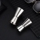 Bar Stainless Steel Double-Ended Measuring Cup Metal Color Curled Ounce Cup Bar Jigger