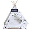 Popular Pet Accessories Customized Logo Black Pine Tree Style Dog Bed Tipi Tent House