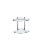 SUS304 stainless steel bathroom accessories corner double layer glass shelves