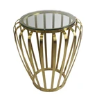 Table Gold High Level Custom Tempered Glass Chinese Style Of Mirror Tea Coffee Table Gold Round