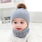 Custom soft warm wholesale winter hat knit children acrylic knit scarf hat