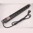1U 19' 8 ways German type Rack Power socket with switch