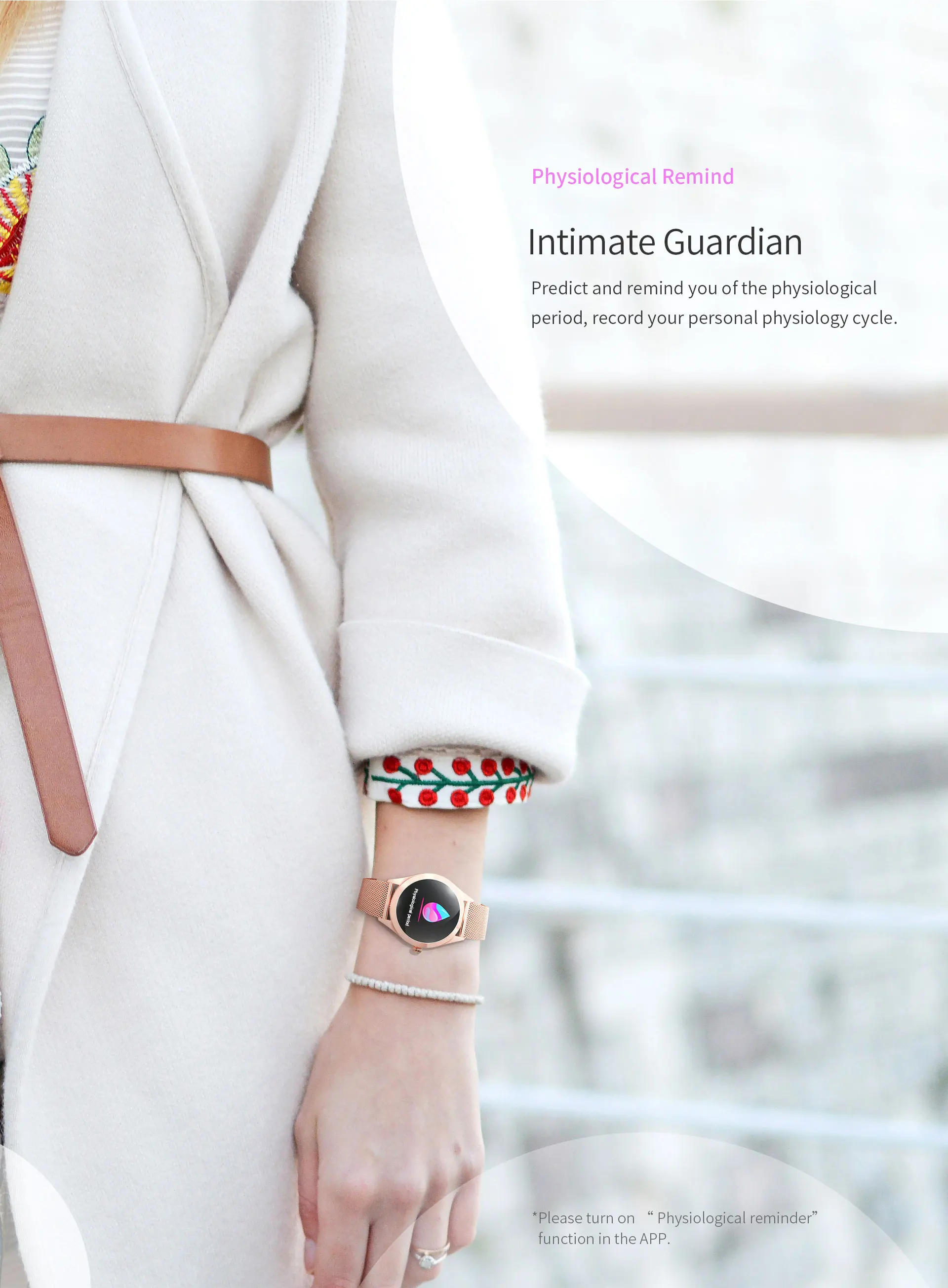 2019 kw10 nordic 52832 lady smartwatch bluetooth4.