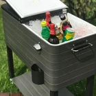 Simple And Easy-To-Use Wood Grain Table Cooler Box Picnic Table Outdoor