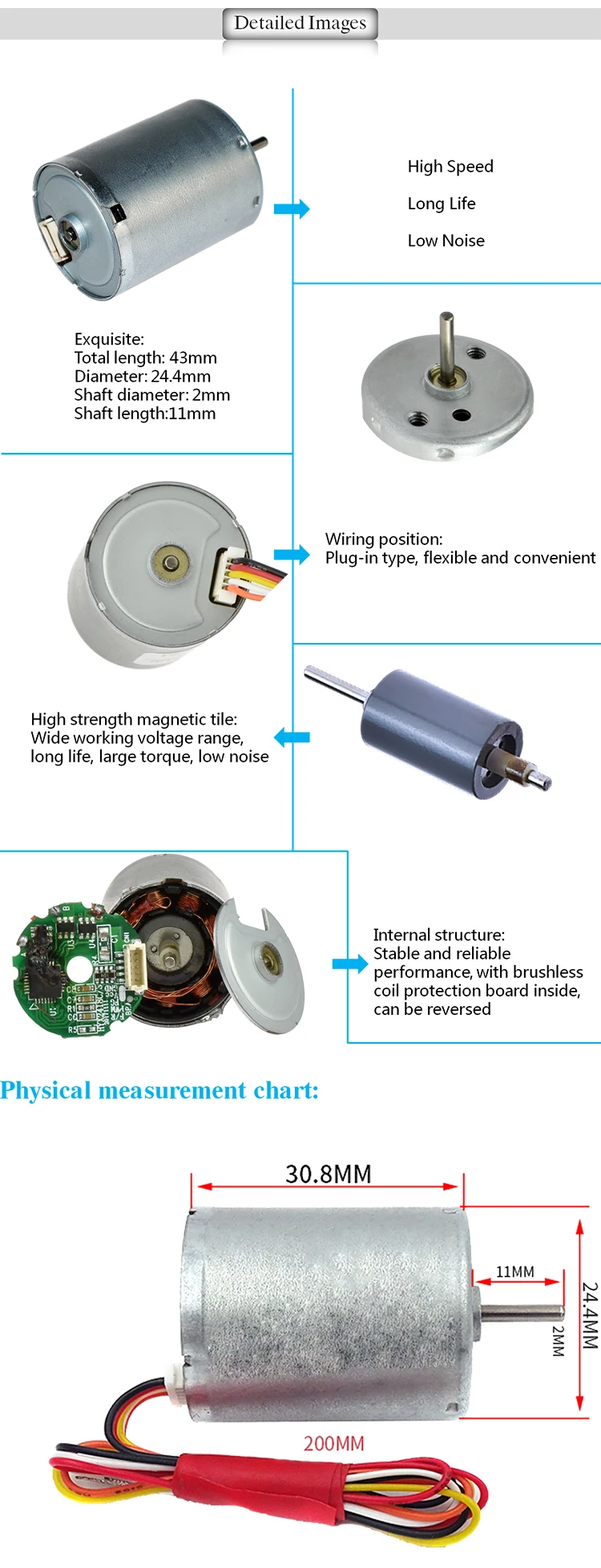 Rohs Ce Bldc Volt V V Low Noise Brushless Dc Motor For