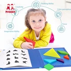 Children Montessori Educational Toy Baby Magnetic Tangram Puzzle Book For Kids