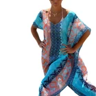 Women's Side Split Robe Beach Dress Swimsuit Kaftan Poncho Chiffon Cover Up Swimwear