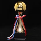 High quality customized ball plastic trophy, gold plated plastic trophy for display