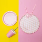 colorful custom party high quality paper plates decoration set from china