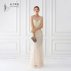 Wholesale Sexy Sleeveless Maxi Long beaded Prom Dress Party Evening Dress