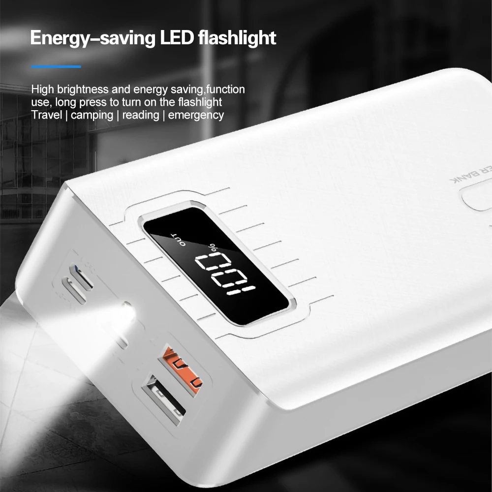 Logo custom led display portable charger battery mobile phone fast charging 30000mah 3 inputs Power+bank for iphone for samsung - ANKUX.COM